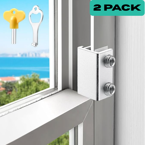 SWERV Window Locks (Recommended for Security, Safety, Sealing, and Stability) 2-Pack